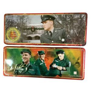 Vintage Elvis Presley Russell Stover Tins 12" 2000's Empty Collectable Lot Of 2